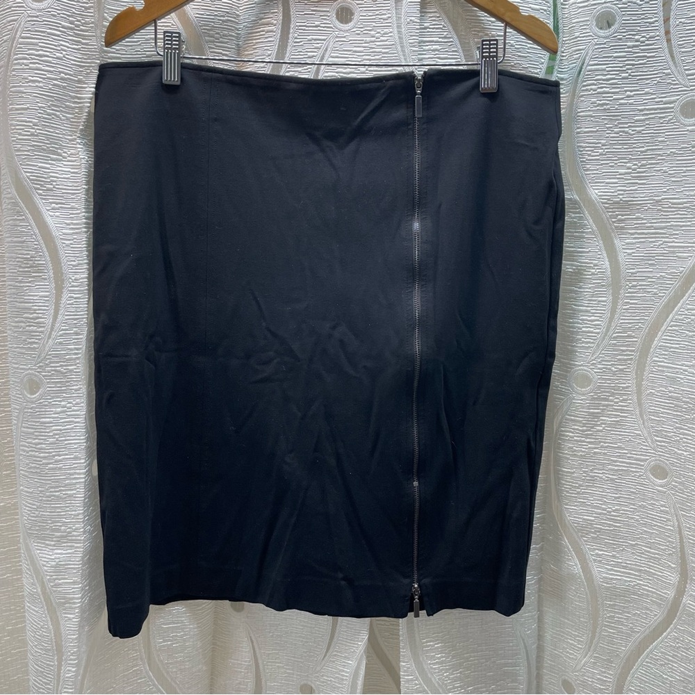 Laura Plus Pencil‎ Skirt Women 14 Black Excellent Asymmetrical Exposed Zipper